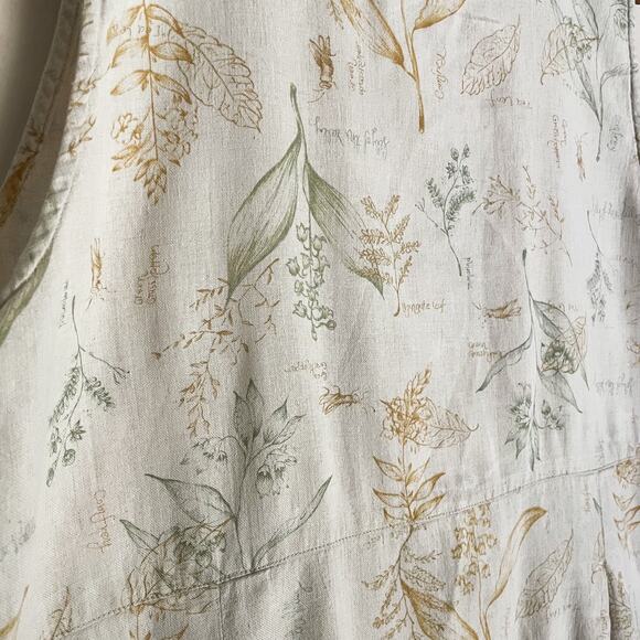 90's Woolrich Linen Botanical Sleeveless Dress.Size large. Great condition. - Picture 2 of 6